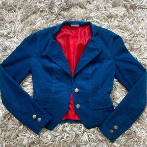 Street One Blue Courdaroy Blazer Jacket